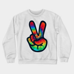 PEACE SIGN Hand Tie Dye T Shirt Hippies Christmas Crewneck Sweatshirt